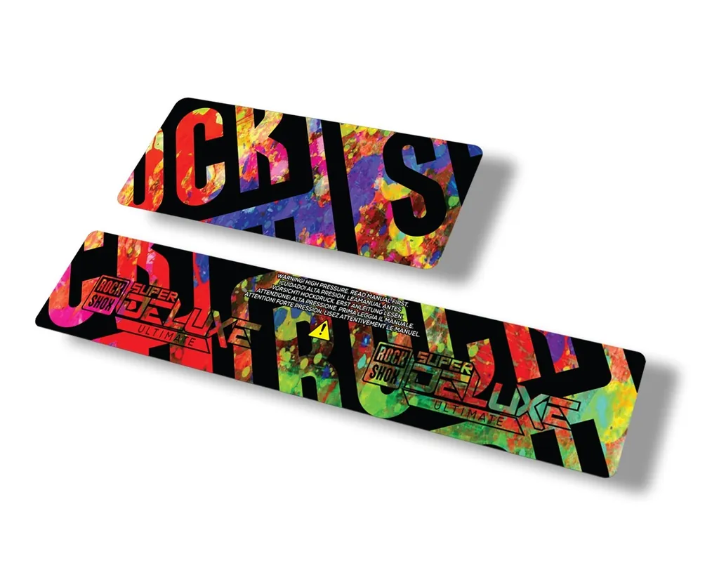 Rock Shox 2021 Super Deluxe Ultimate Rear Shock Decal Sticker Set Oil Slick - 1