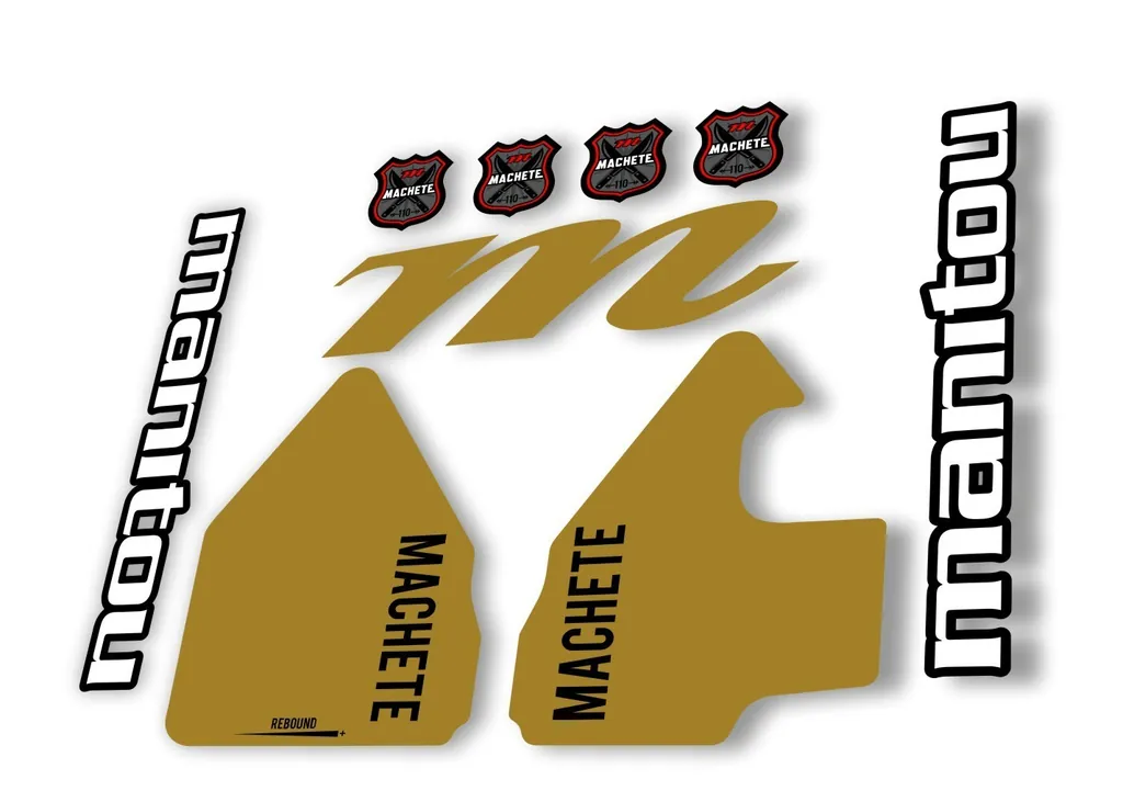 Manitou Machhete 110 Comp 2020 Fork Suspension Decal Kit Sticker Set Gold - 1