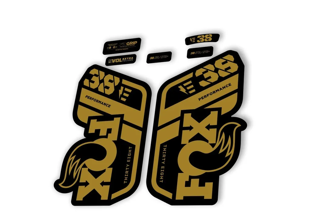 FOX 38 Performance E Bike 2021 Forks Suspension Factory Decal Sticker Gold - 1