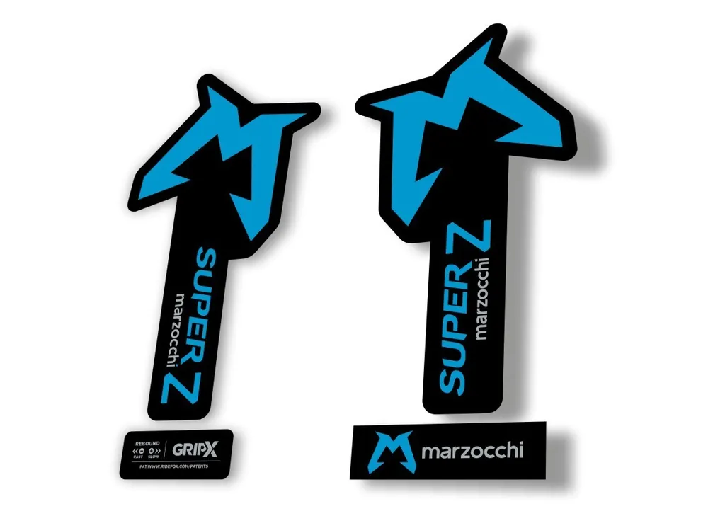 Marzocchi SUPER Z 2025 Fork Suspension Sticker Decal Kit Adhesive Blue - 1