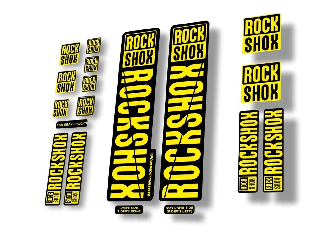 Rock Shox 2018 Decal Set For 30 32 RS1 Mountain Bike Cycling Sticker Yellow - 1