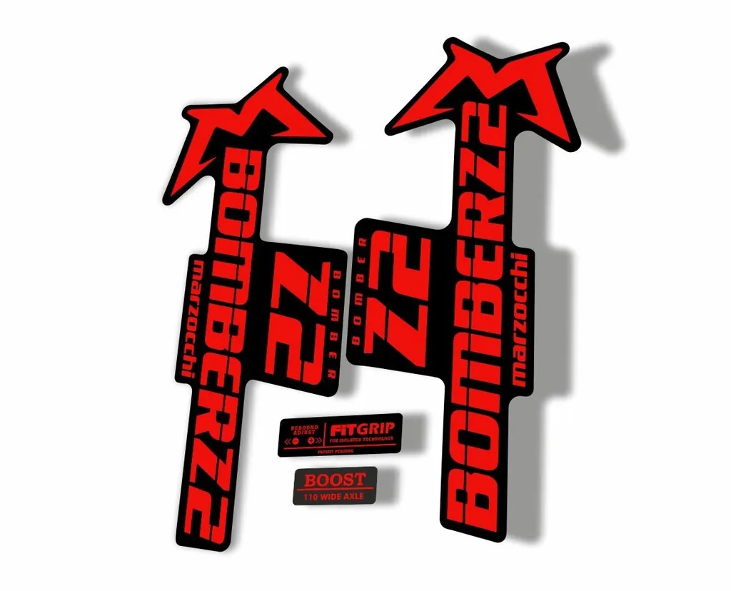 Marzocchi Bomber Z2 2020 Fork Suspension Sticker Decal Kit Adhesive Red - 1