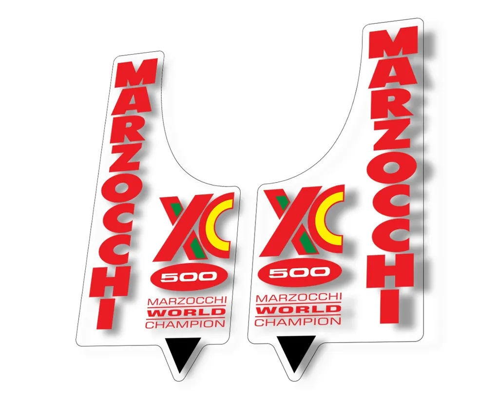 Marzocchi XC 500 1994 Suspension Graphic Decal Kit Sticker Adhesive Set Red - 1