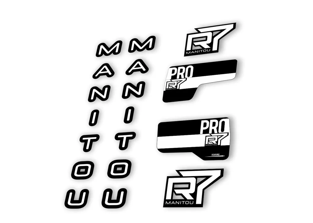 Manitou R7 Pro 2020 Fork Suspension Decal Kit Sticker Set White - 1