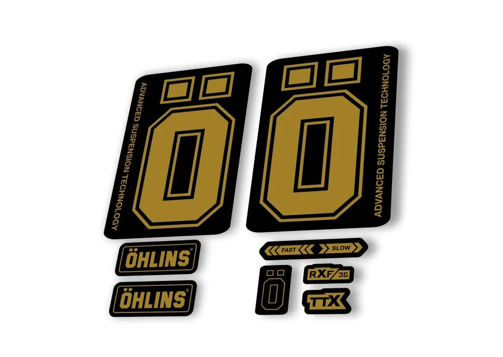Ohlins RXF36 M2 2019 Fork Decal Mountain Bike Cycling Sticker Adhesive Gold - 1