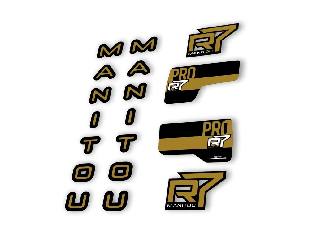 Manitou R7 Pro 2020 Fork Suspension Decal Kit Sticker Set Gold - 1