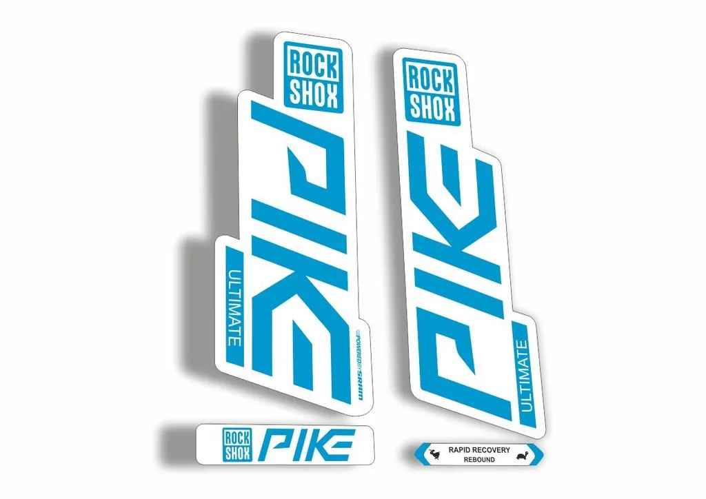Rock Shox PIKE 2020 ULTIMATE Mountain Bike Cycling Fork Decal Sticker White Blue - 1