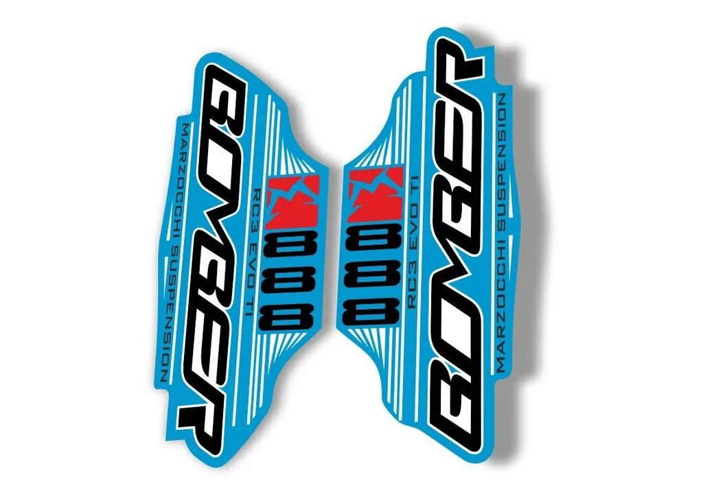 Marzocchi Bomber 888 RC3 EVO TI 2011 Fork Suspension Sticker Decal Kit Blue - 1