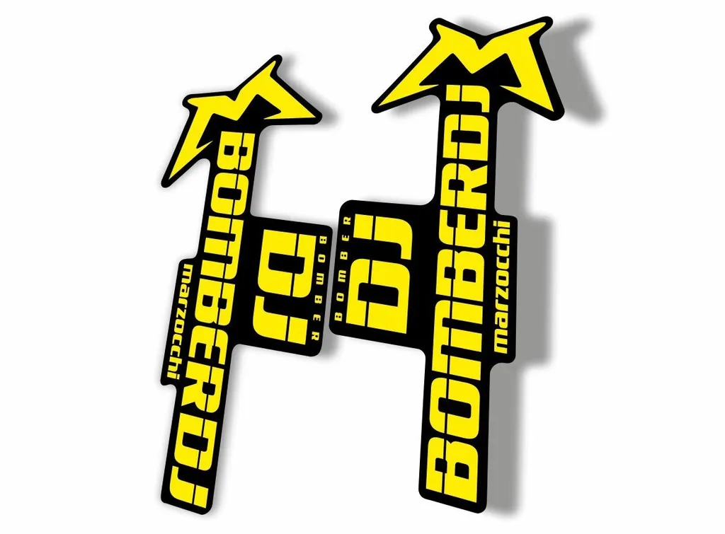 Marzocchi Bomber DJ 2020 Fork Suspension Sticker Decal Kit Adhesive Yellow - 1