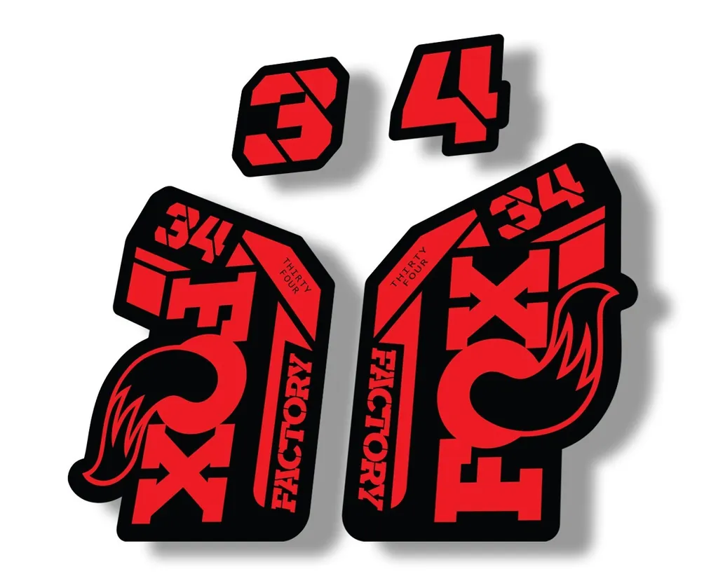 FOX 34 2021 Factory Forks Suspension Decal Sticker Red - 1
