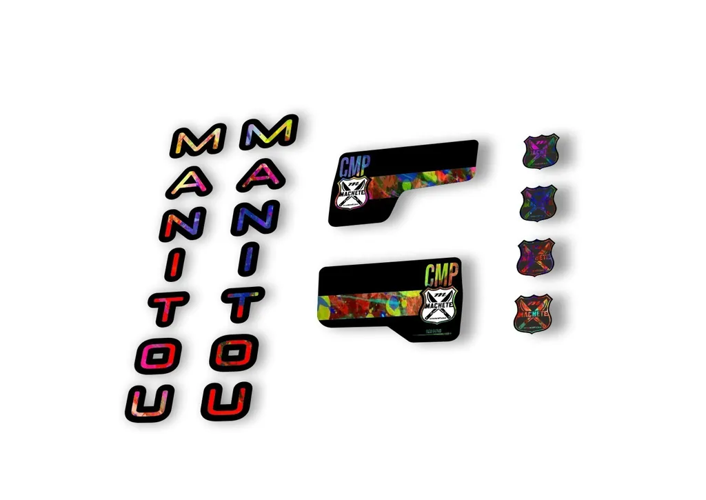 Manitou Machette Comp 2020 Fork Suspension Decal Kit Sticker Set Oil Slick - 1