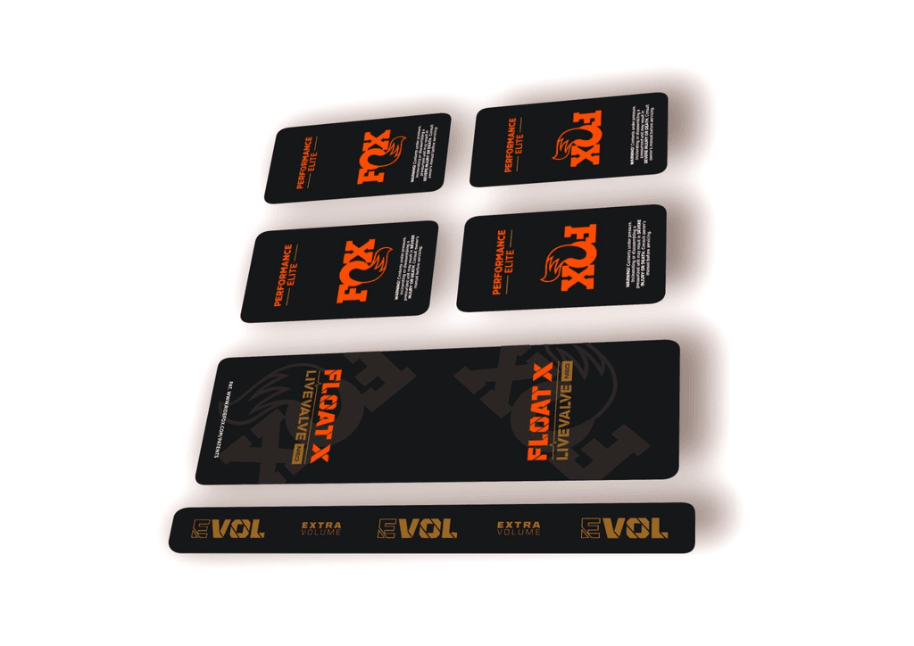 FOX Float X 2025 Elite Live Valve NEO Rear Shock Decal Sticker Adhesive Orange - 1