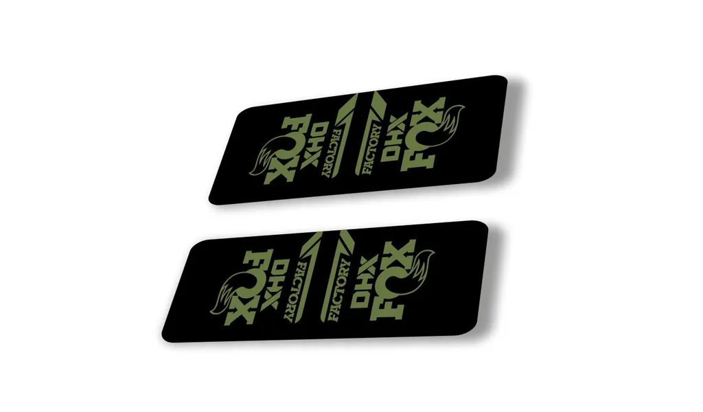 FOX DHX 2022 Factory Rear Shock Suspension Sticker Decal Adhesive Olive - 1