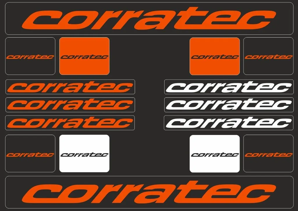 Bicycle Vinyl Frame Stickers Custom Compatible with CORRATEC Orange - 1