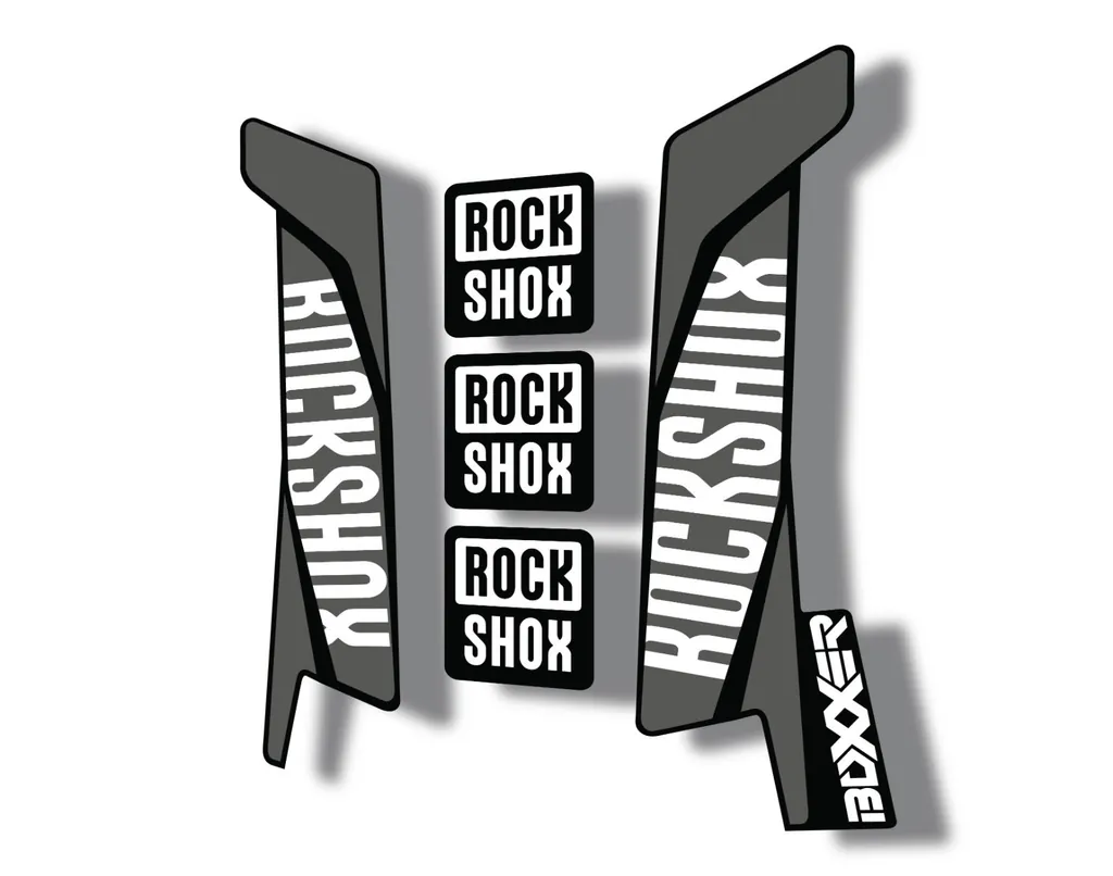 Rock Shox BOXXER 2017 Mountain Bike Cycling Decal Kit Sticker White Gray - 1