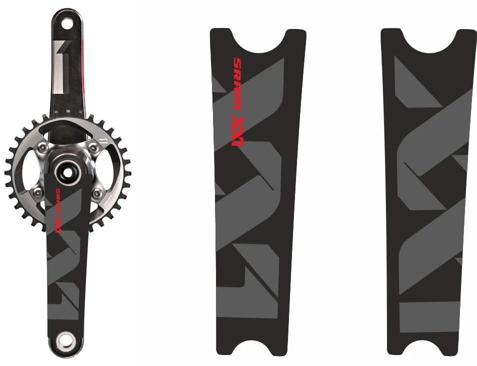 Crank Set Stickers Decals SRAM XX1 Mountain Bike Bicycle Adhesive 2Pc Red #1 - 1