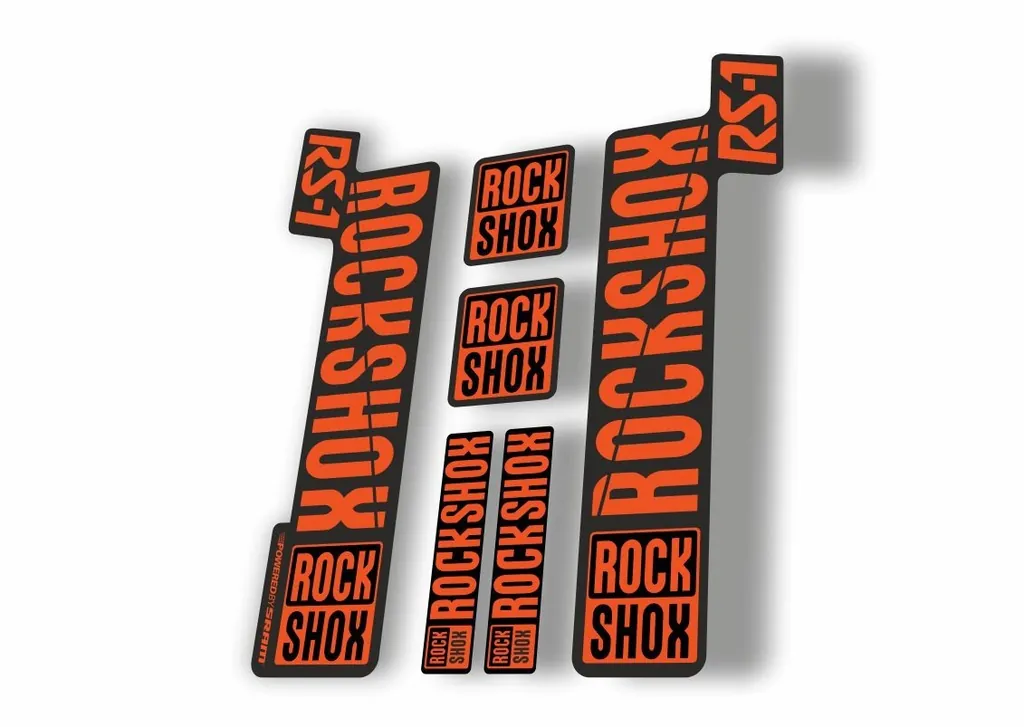 Rock Shox RS1 2018 Fork Decal Mountain Bike Cycling Sticker Adhesive Orange - 1