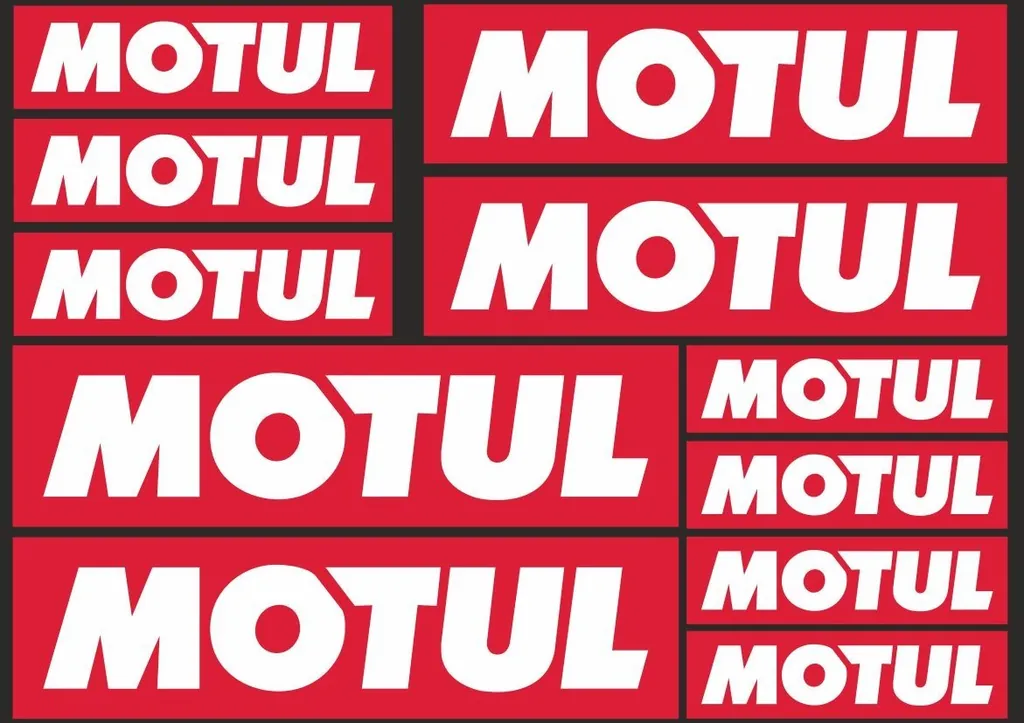 Motul Oil Decals Stickers Graphic Set Motorcycle Vinyl Adhesive 11 Pcs Red - 1