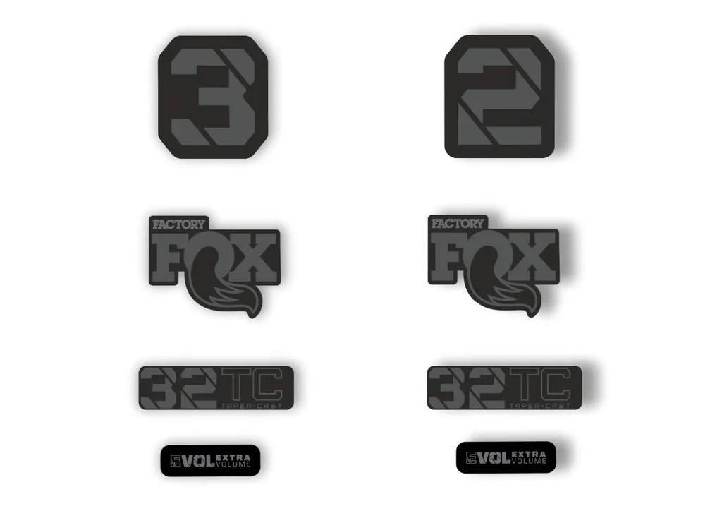 FOX 32 Taper Cast 2022 Factory Fork Decals Suspension Sticker Gray - 1