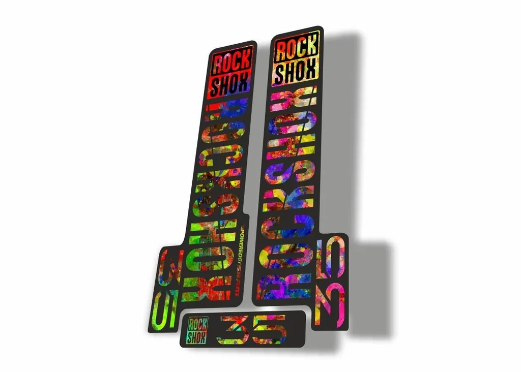 Rock Shox 35 2018 Fork Decal Mountain Bike Cycling Sticker Adhesive Oil Slick - 1