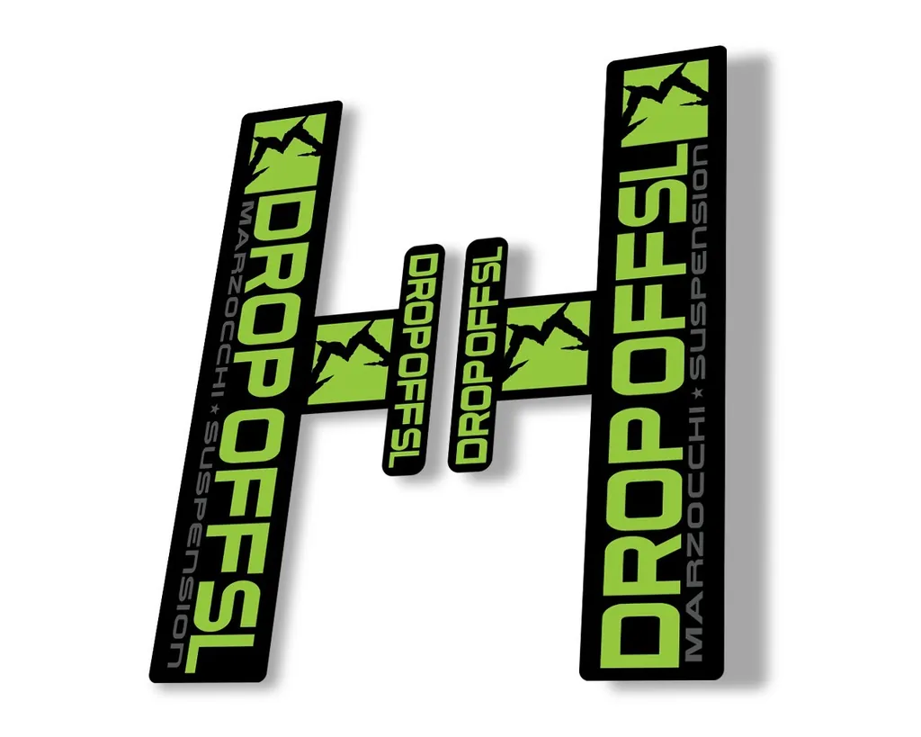 Marzocchi Drop Off SL Suspension Sticker Decal Kit Adhesive Green - 1
