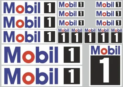 Mobil 1 Decal Set Quality Sticker Vinyl Graphic Logo Adhesive Kit 17 Pcs - 1