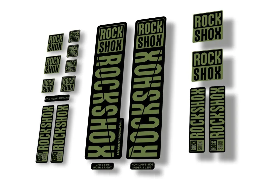 Rock Shox 2018 Decal Set For 30 32 RS1 Mountain Bike Cycling Sticker Olive - 1