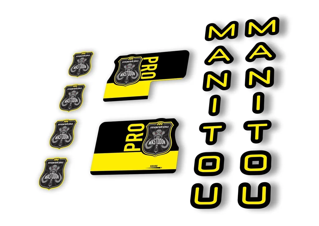 Manitou Mastadon Pro 2020 Fork Suspension Decal Kit Sticker Set Yellow - 1