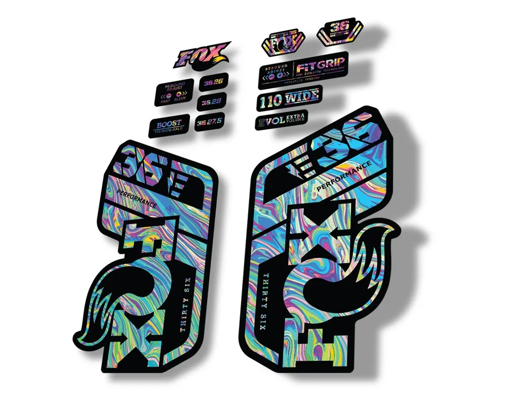FOX 36 Performance E Bike 2021 Forks Suspension Factory Decal Sticker Oil Slick1 - 1