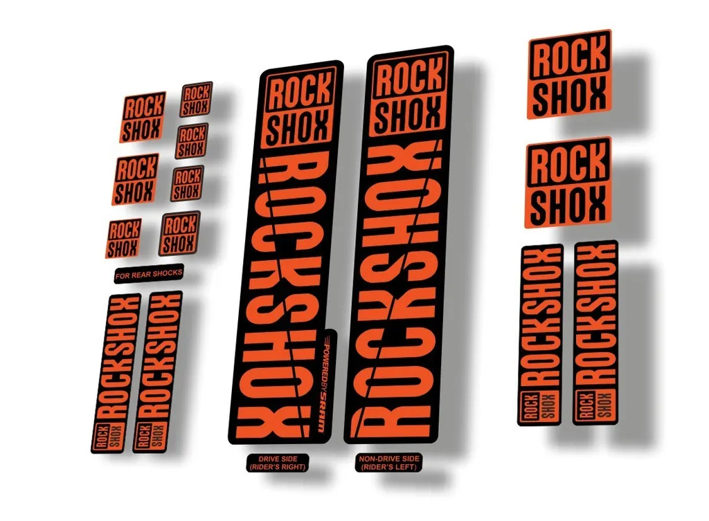 Rock Shox 2018 Decal Set For 30 32 RS1 Mountain Bike Cycling Sticker Orange - 1