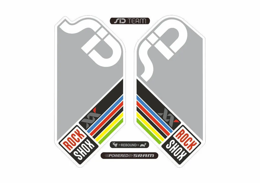 Rock Shox SID UCI Mountain Bike Cycling Factory Style Decal Kit Sticker White - 1