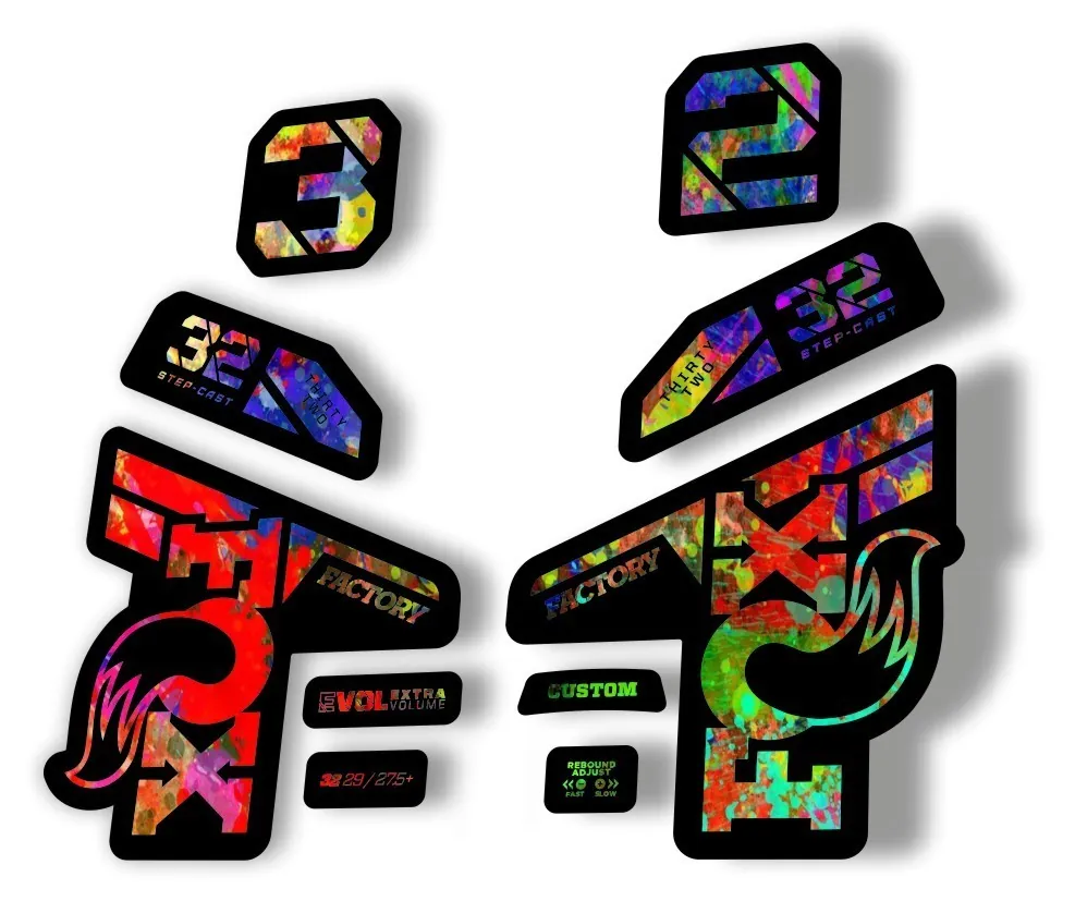 Fox 32 Factory 2021 Fork Suspension Decal Sticker Adhesive Oil Slick - 1
