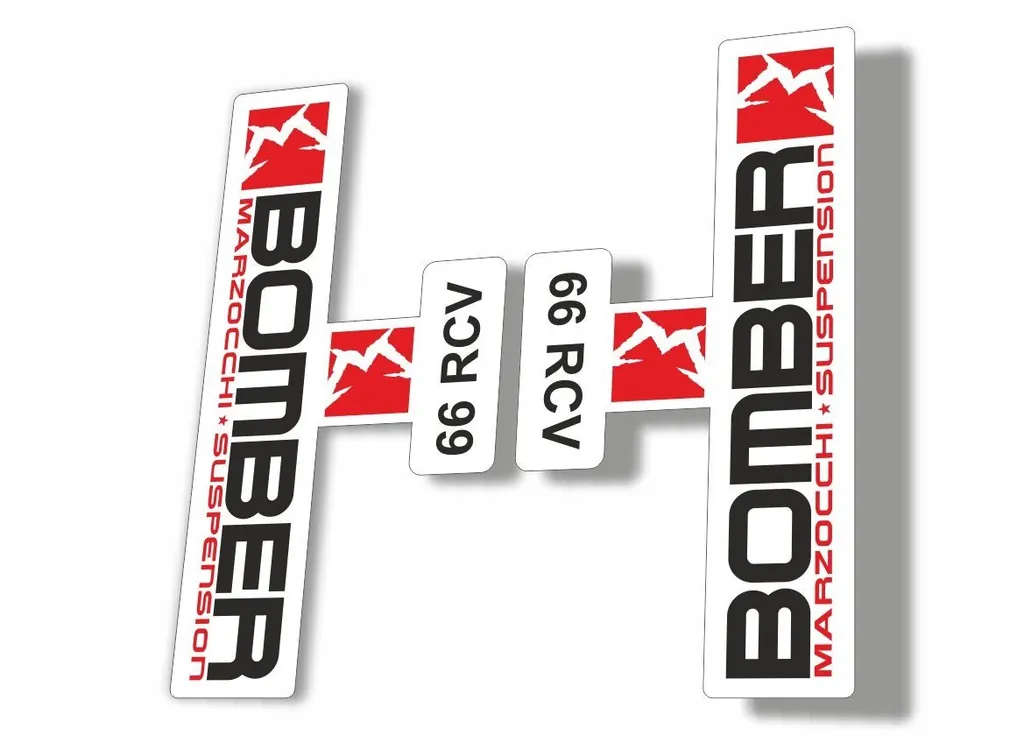 Marzocchi Bomber 66 RCV 2009 Fork Suspension Sticker Decal Kit Adhesive Black - 1