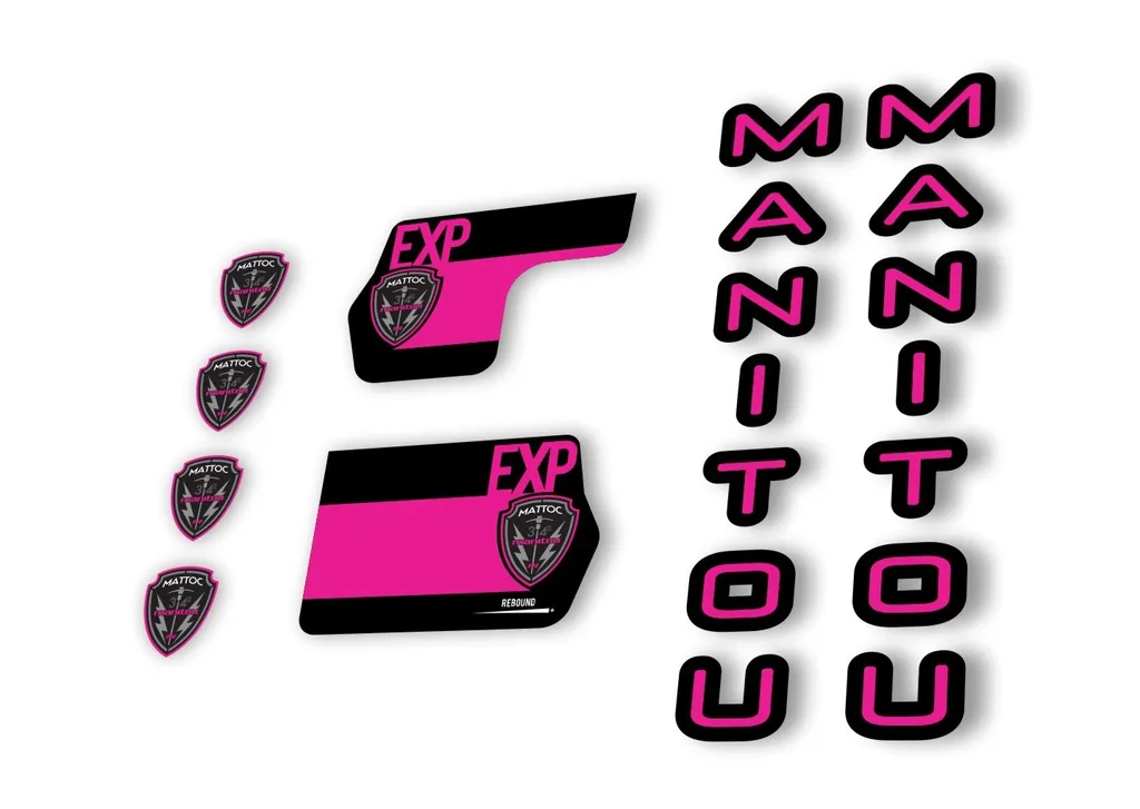 Manitou Mattoc Expert 2020 Fork Suspension Decal Kit Sticker Set Pink - 1
