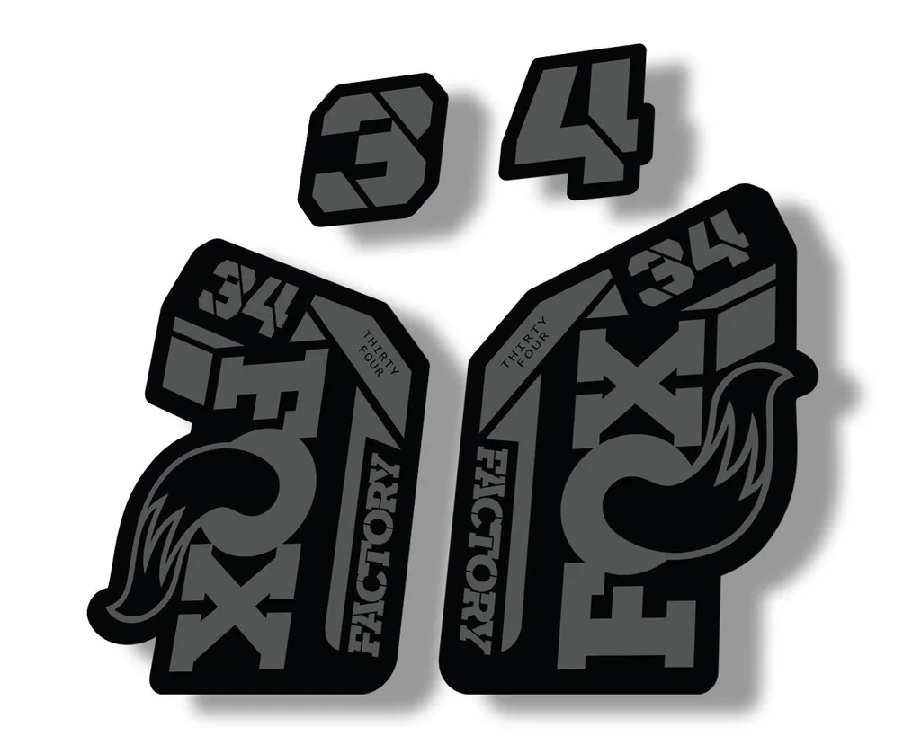 FOX 34 2021 Factory Forks Suspension Decal Sticker Gray - 1