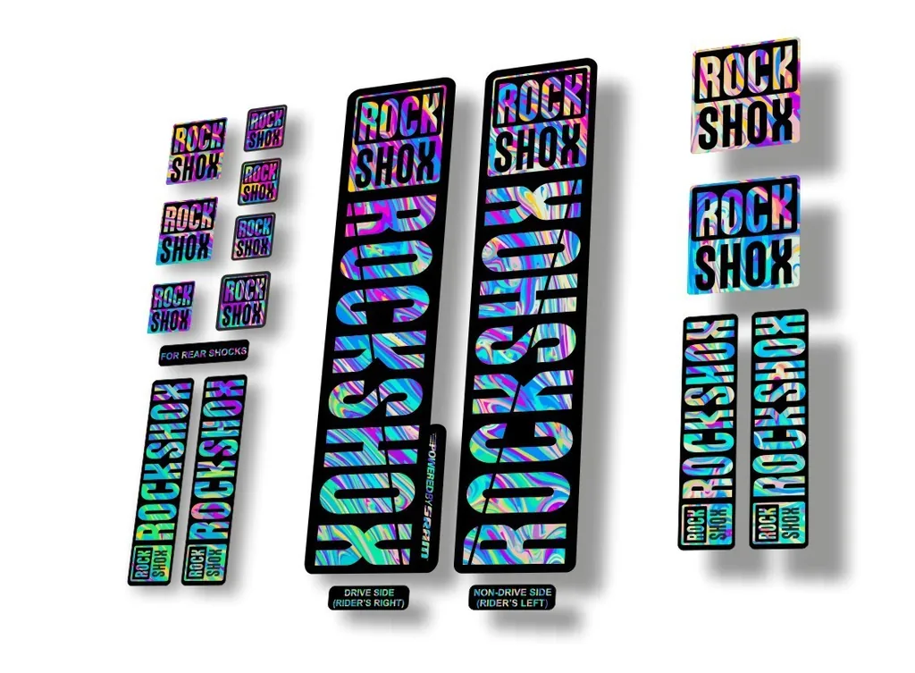Rock Shox 2018 Decal Set For 30 32 RS1 Mountain Bike Cycling Sticker Oil Slick 1 - 1