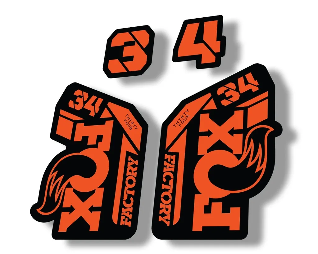 FOX 34 2021 Factory Forks Suspension Decal Sticker Orange - 1