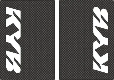 KYB Motocross Upper Fork Decal Stickers Graphic Set Adhesive Carbon Black - 1