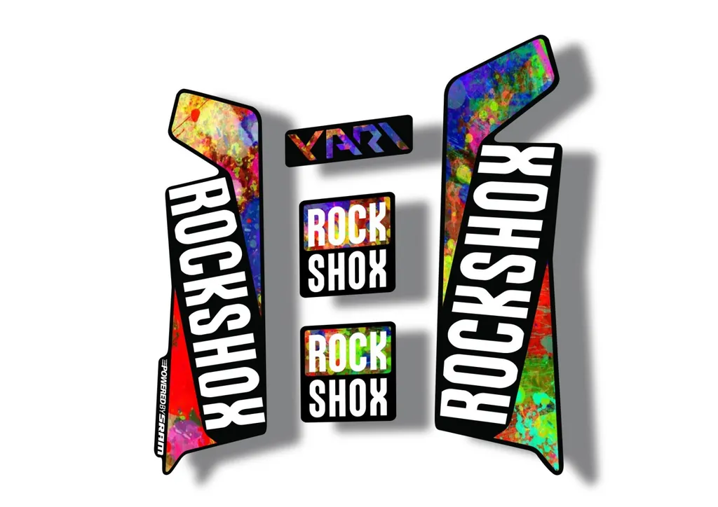 Rock Shox YARI 2017 Fork Decal Mountain Bike Cycling Sticker Adhesive Oil Slick - 1