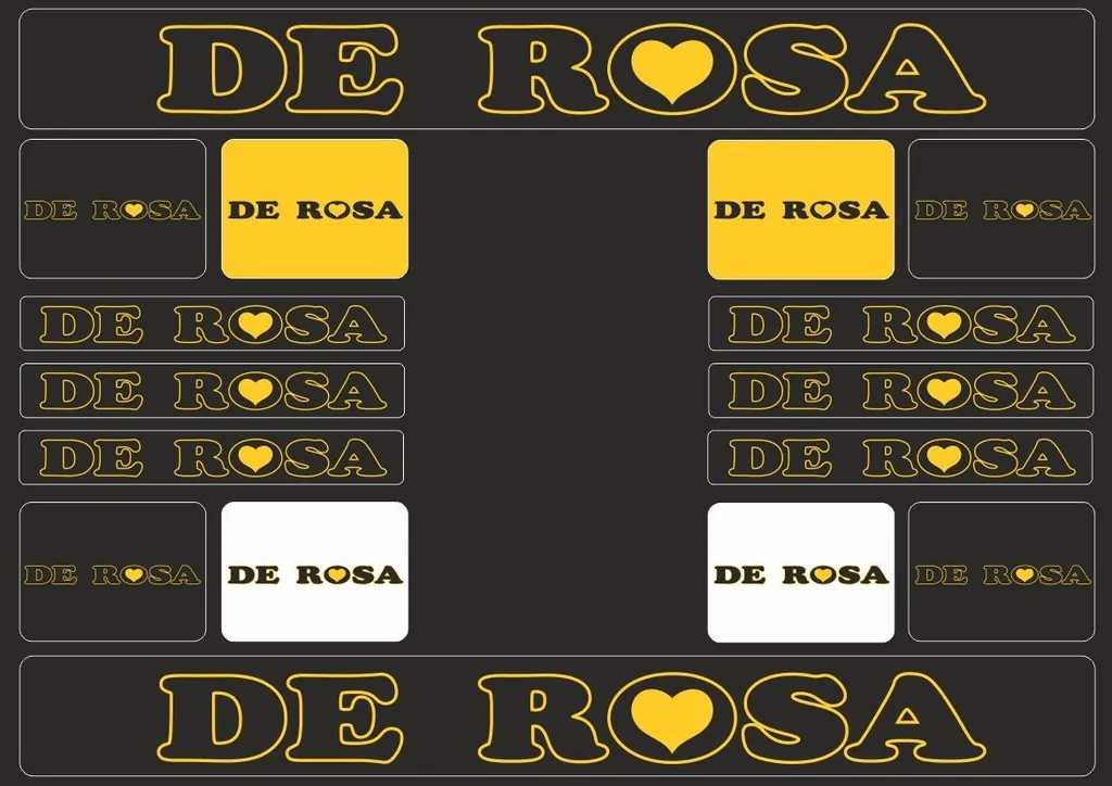Bicycle Vinyl Frame Stickers – Compatible with DE ROSA Road Bikes – Yellow - 1