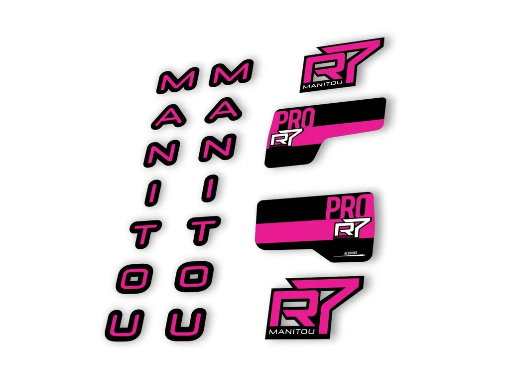 Manitou R7 Pro 2020 Fork Suspension Decal Kit Sticker Set Pink - 1