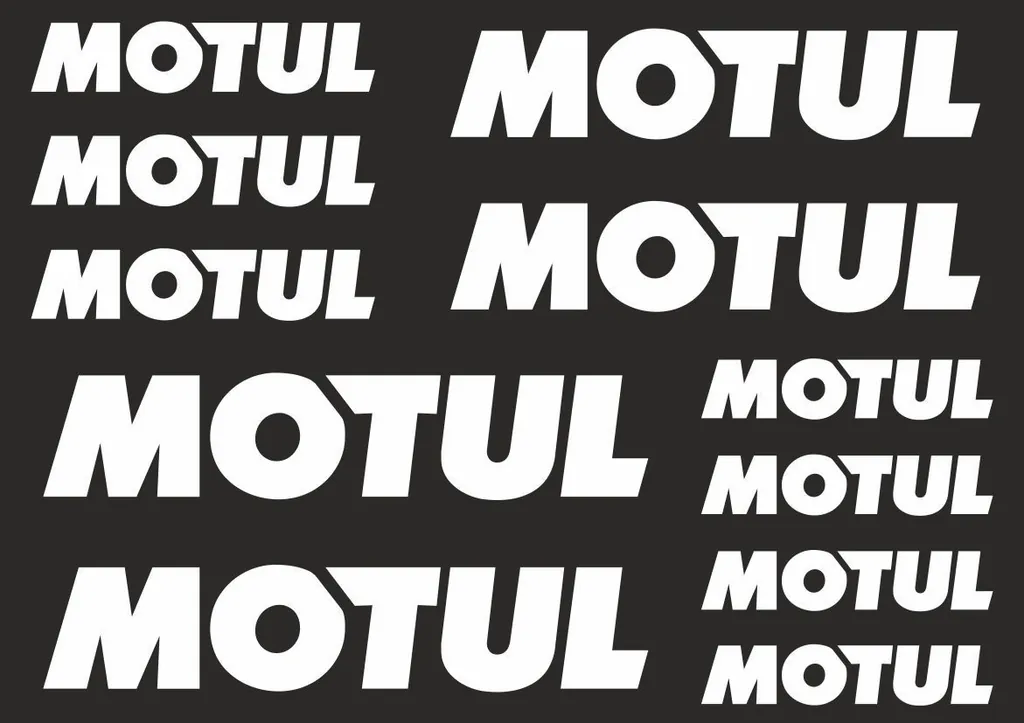 Motul Oil Decals Stickers Graphic Set Motorcycle Vinyl Adhesive 11 Pcs Black - 1