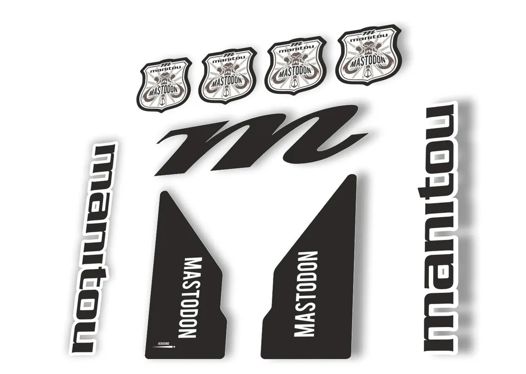 Manitou Mastadon Pro 2017 Fork Suspension Decal Kit Sticker Black - 1