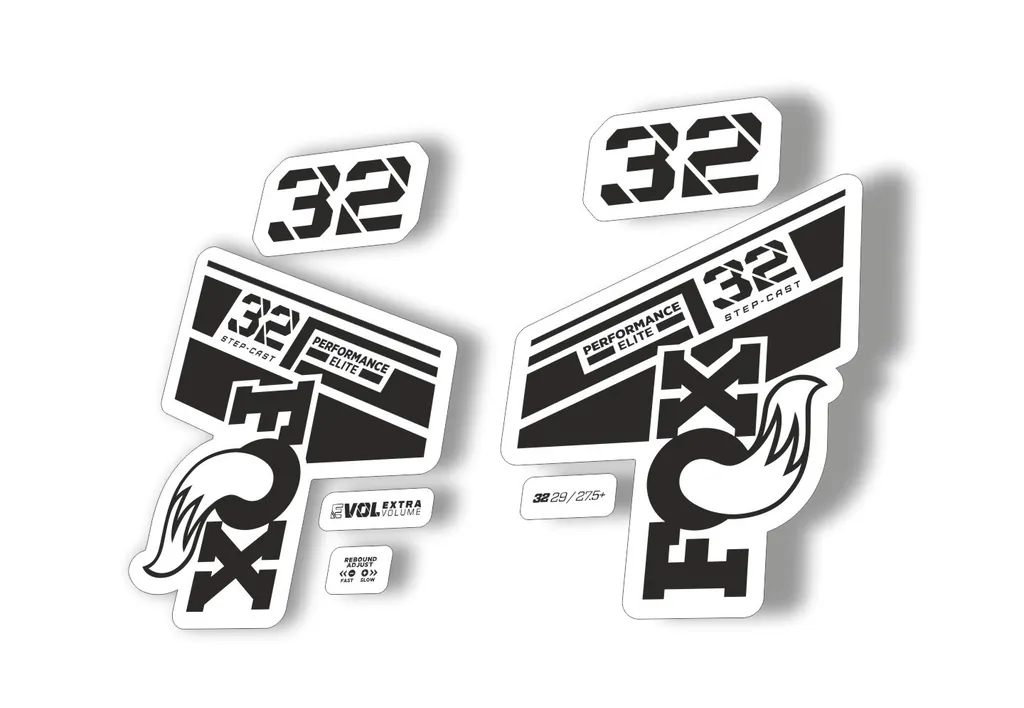 FOX 32 Step Cast Elite 2021 Factory Fork Decals Suspension Sticker Black - 1