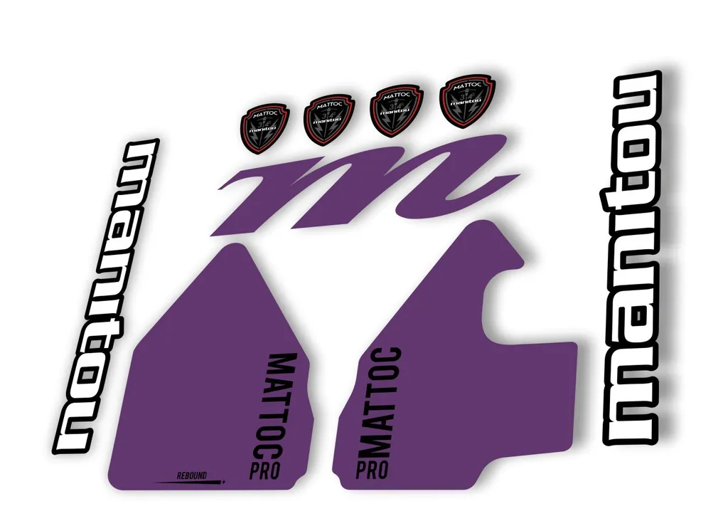 Manitou Mattoc Pro 2017 Fork Suspension Decal Kit Sticker Set Purple - 1