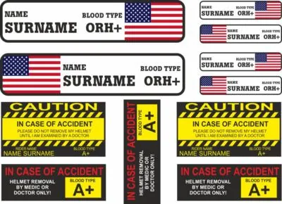 Blood Type Decal Sheet Stickers Graphic Set Logo Adhesive For Helmet & Motorcyle - 1
