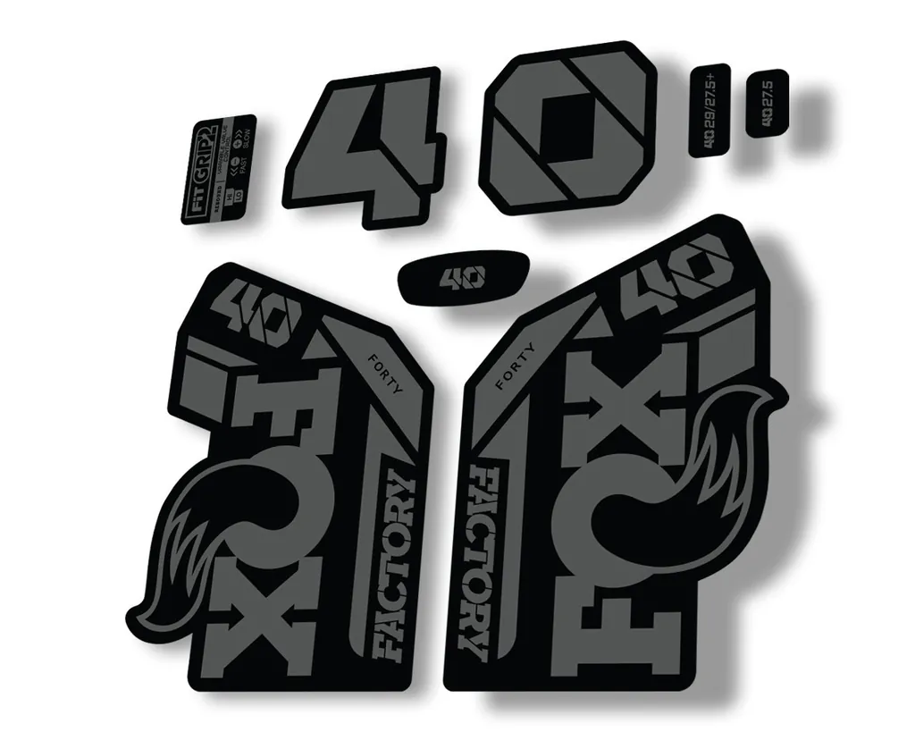 FOX 40 2021 Factory Forks Suspension Decals Sticker Set Adhesive Gray - 1