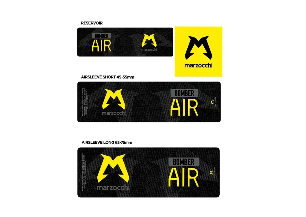 Marzocchi Bomber Air 2024 Rear Shock Sticker Decal Kit Adhesive Yellow - 1