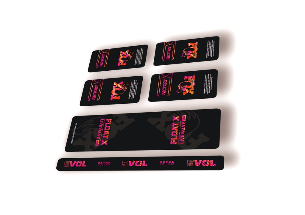FOX Float X 2025 Factory Live Valve NEO Rear Shock Decal Sticker Kit Oil Slick - 1
