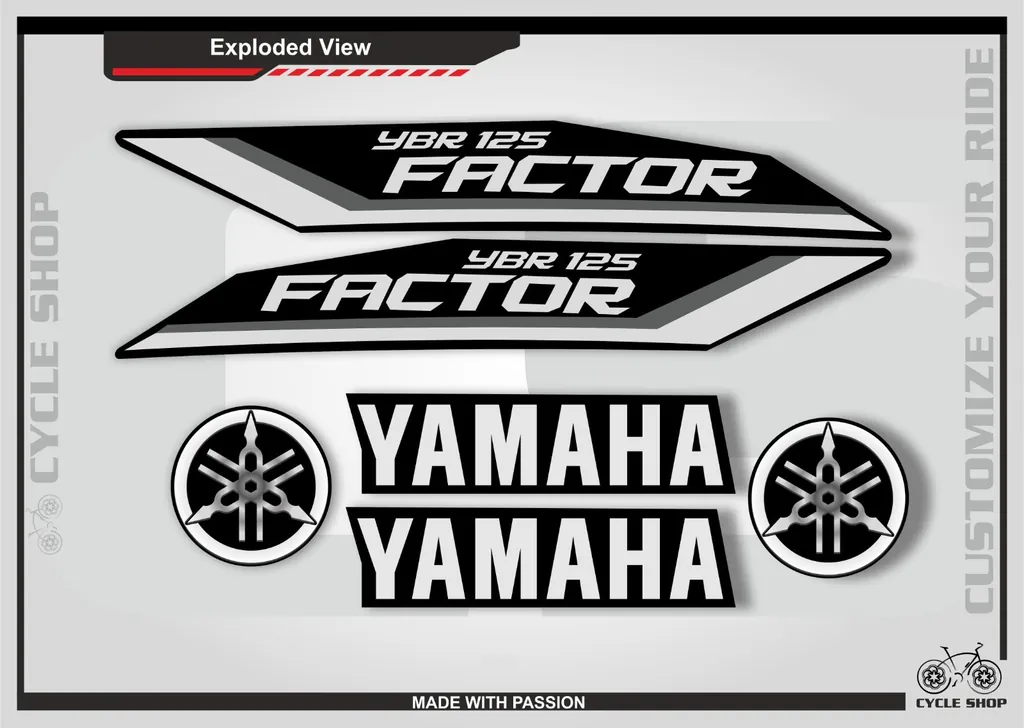 Fits Yamaha FACTOR YBR 125 Full Graphic Kit Decal Sticker Wrap Set 2011 - 1